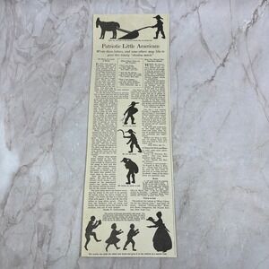 Patriotic Little Americans Silhouette Shadow Puppets 1918 Magazine Ad FL6-10